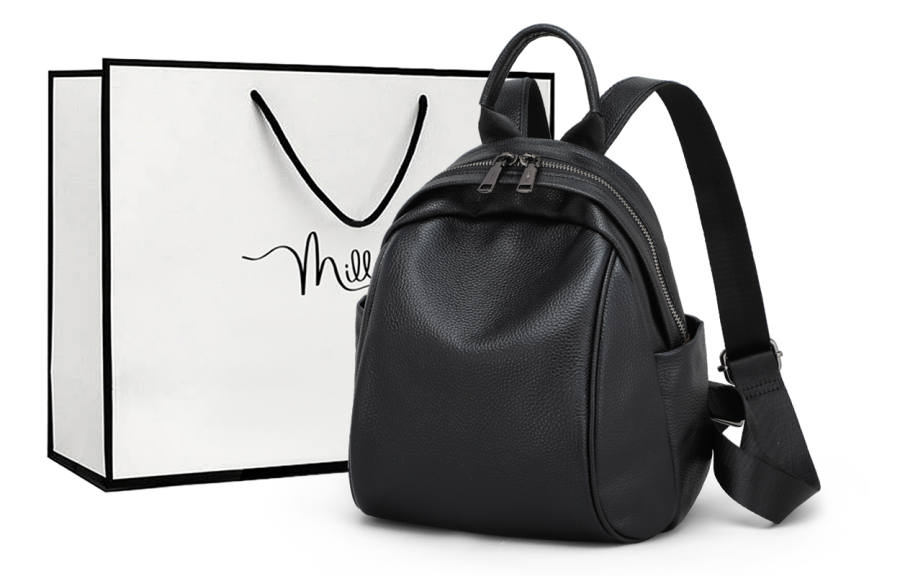 Millies MILLIE'S Cow Leather Backpack Regular Women's Black