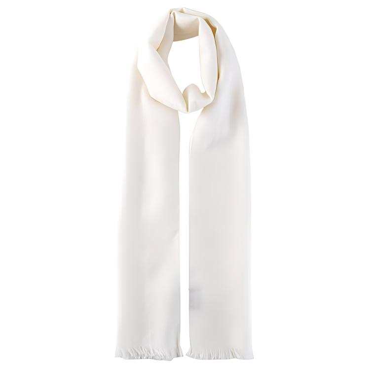 GUCCI Women's GG Logo Wool Silk Scarf White