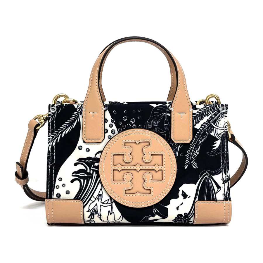 TORY BURCH TORY BURCH Tory Burch Ella Nylon Tote Bag, Shopping Bag, Shoulder Bag, Crossbody Bag, Handbag Mini Women's Black
