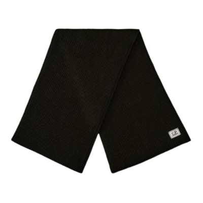 C.P.Company Wool, Recycled Polyester, Virgin Wool, Polyester Knit Scarves Men's Black