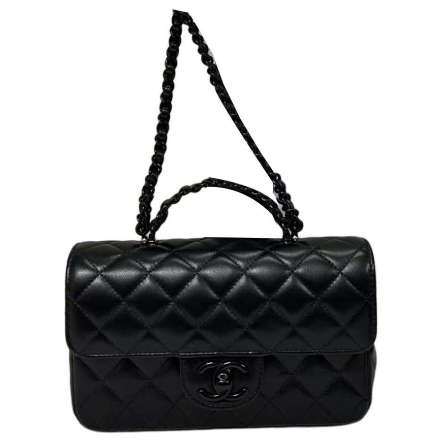 CHANEL So Black Lambskin Shoulder Bag, Crossbody Bag, Handbag Women's Black