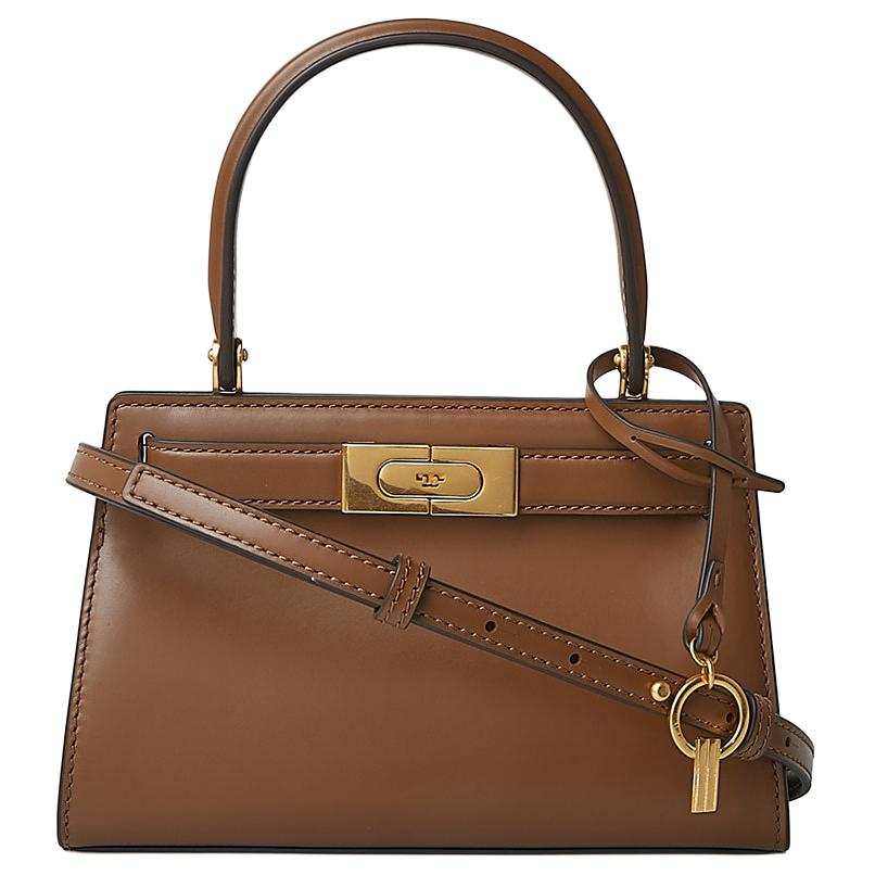 TORY BURCH Lee Radziwill Cow Leather Shoulder Bag, Crossbody Bag, Handbag Mini Women's Umber