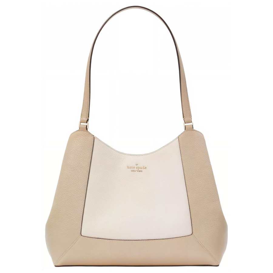 Kate Spade Litchi Grain Leather Handbag, Shoulder Bag Women's Light Sand Multicolor