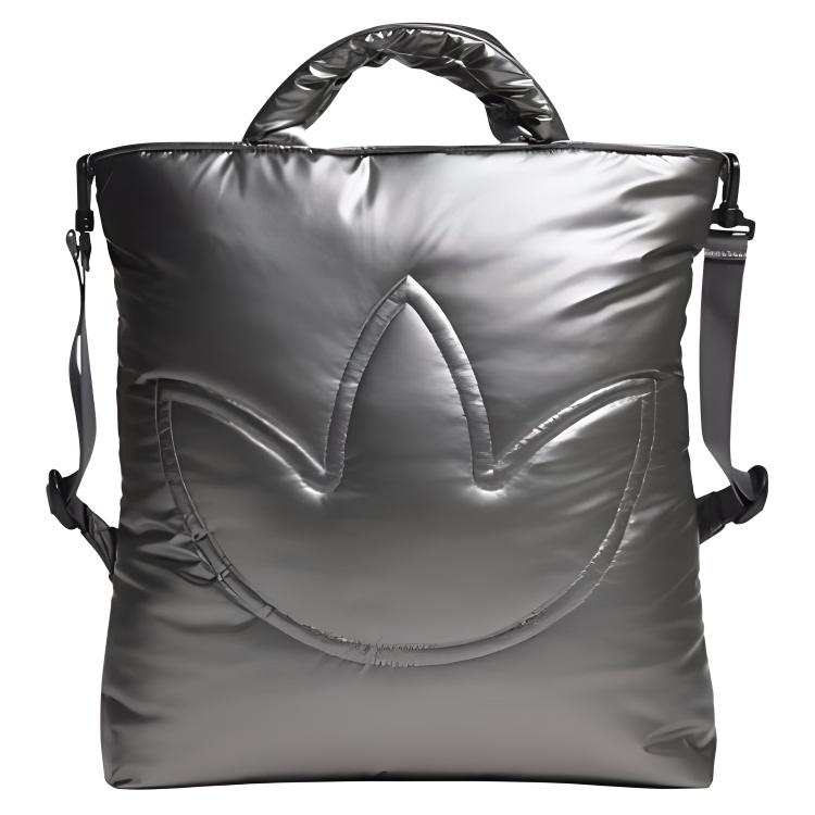 Adidas Originals Trefoil Polyurethane Shoulder Bag, Crossbody Bag, Handbag Regular Unisex Silver Gray