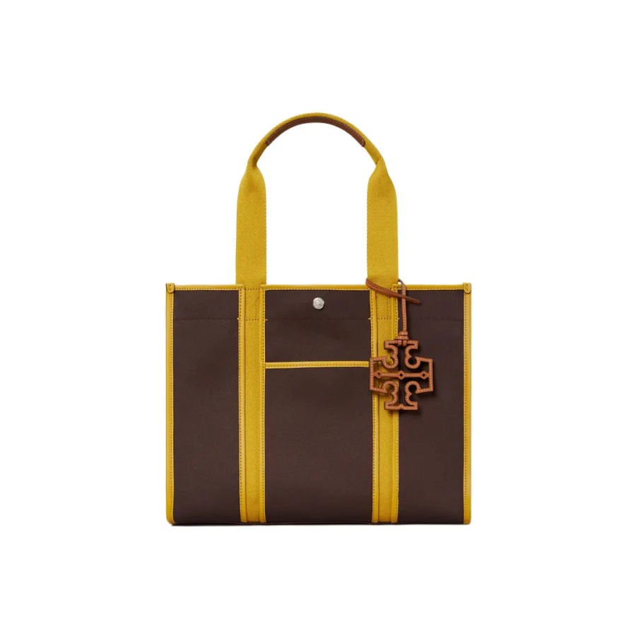 TORY BURCH Robinson Artificial Leather Tote Bag, Shopping Bag, Shoulder Bag, Handbag Medium Women's Brown