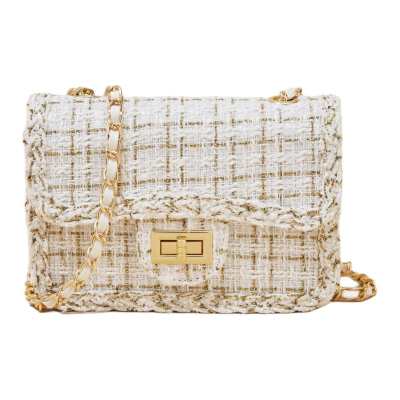 Safiya Synthetic Leather Shoulder Bag Regular Women's White/Black