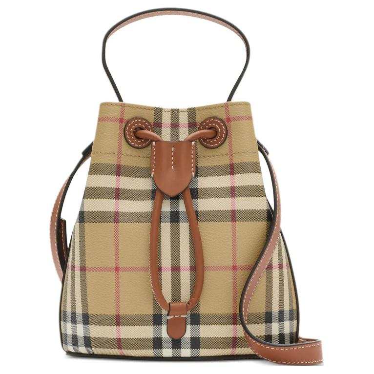 Burberry Pu Water Bucket Shoulder Bag, Crossbody Bag, Handbag Mini Women's Heather Brown