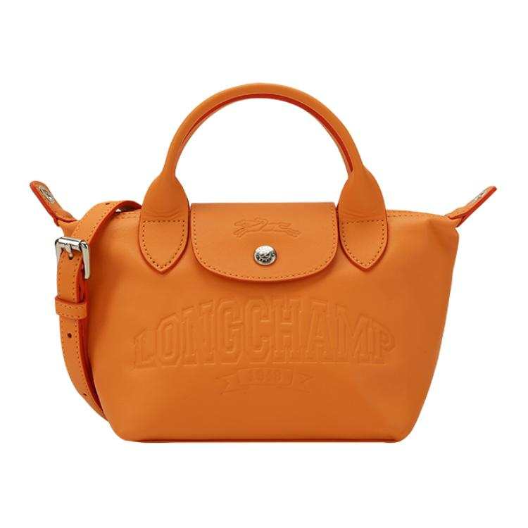 LONGCHAMP Le Pliage Xtra Cow Leather Shoulder Bag, Crossbody Bag, Handbag Women's Orange