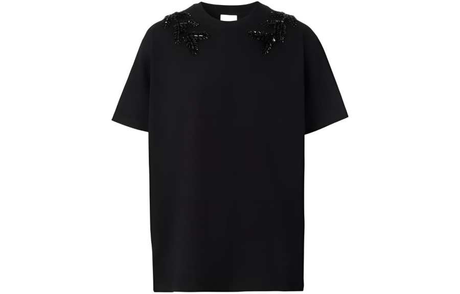 Burberry T Shirts Men's Black Crew Neck Moderate