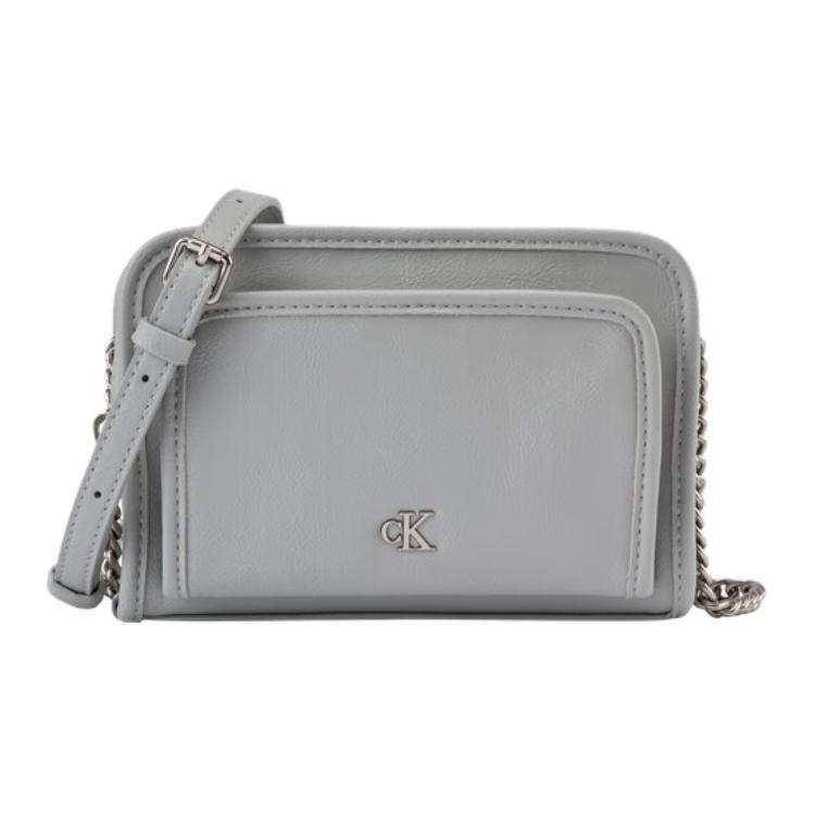 CALVIN KLEIN SS25 Synthetic Material Crossbody Bag, Shoulder Bag Medium Women's Pearl Gray