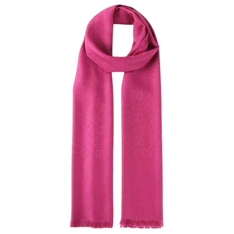 GUCCI GG Knit Scarves Unisex Fuchsia