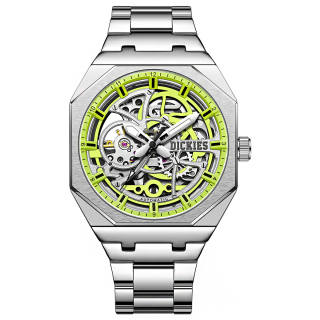 Dickies Starlight Series Wrist Watches Mechanical Movement Steel Strap Skeleton Dial Unisex