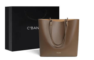 C°BANNER Cow Split Leather, Synthetic Leather Tote Bag, Shoulder Bag Regular Women's Coffee