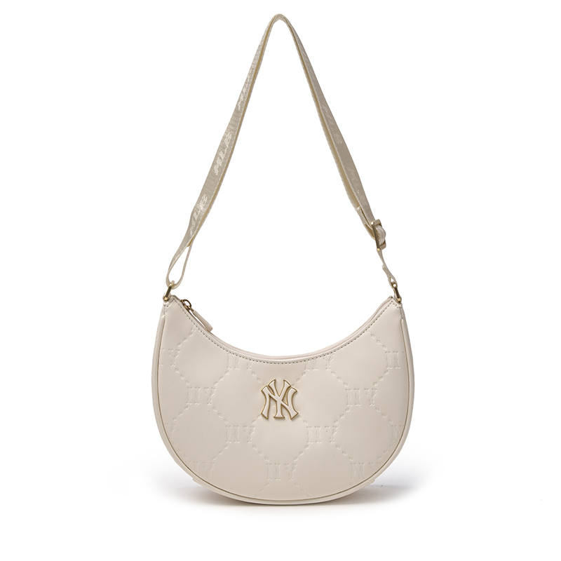 MLB MLB Solid Color Shoulder Bag Women's Silver/Ivory