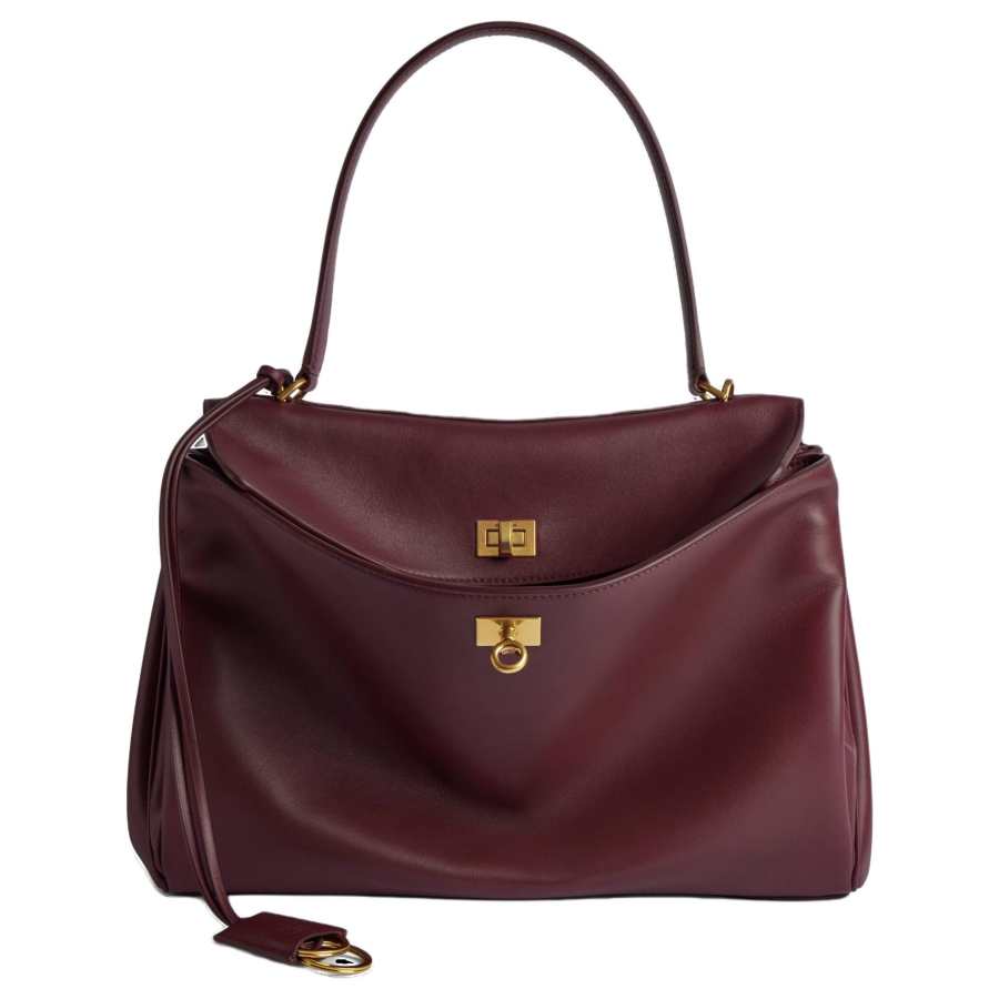 Balenciaga Rodeo Medium Tote Handbag Women's Dark Burgundy