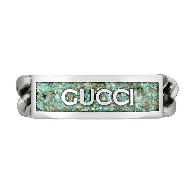 GUCCI GUCCI Logo Plaque Chain Ring