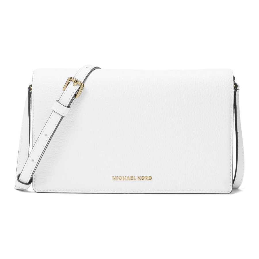 MICHAEL KORS Jet Set Litchi Grain Leather Shoulder Bag, Crossbody Bag Medium Women's Optical White