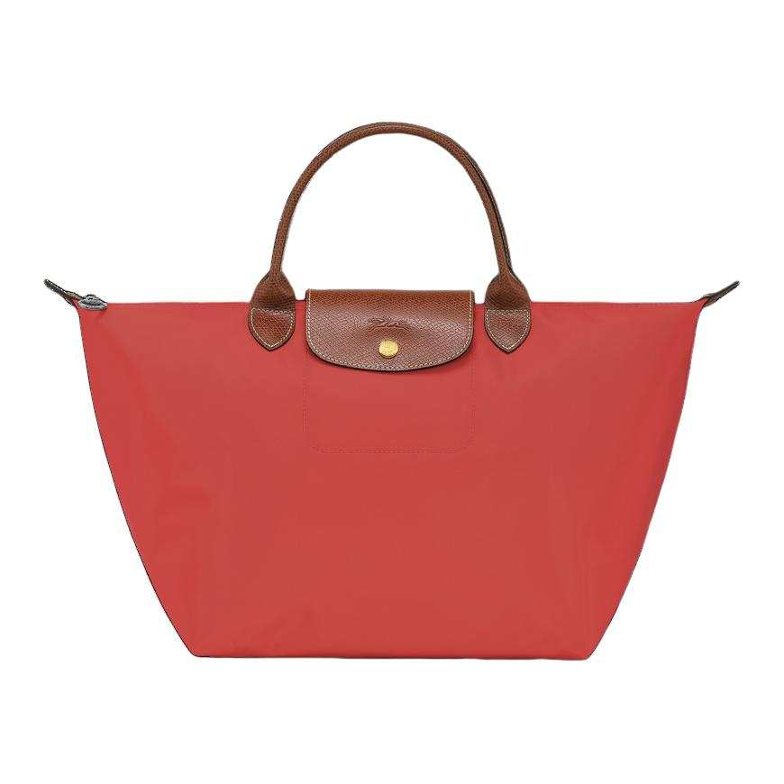 LONGCHAMP Recycled Canvas Tote Bag, Shopping Bag, Handbag Medium Women's Tomato Red