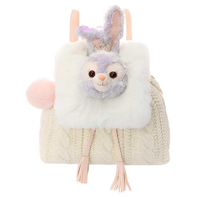 Disney Knitted Fabric Plush Faux Fur Backpack Women's Beige