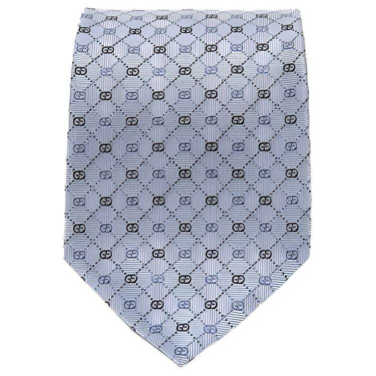 GUCCI GUCCI Double G Silk Ties Men's Light Blue