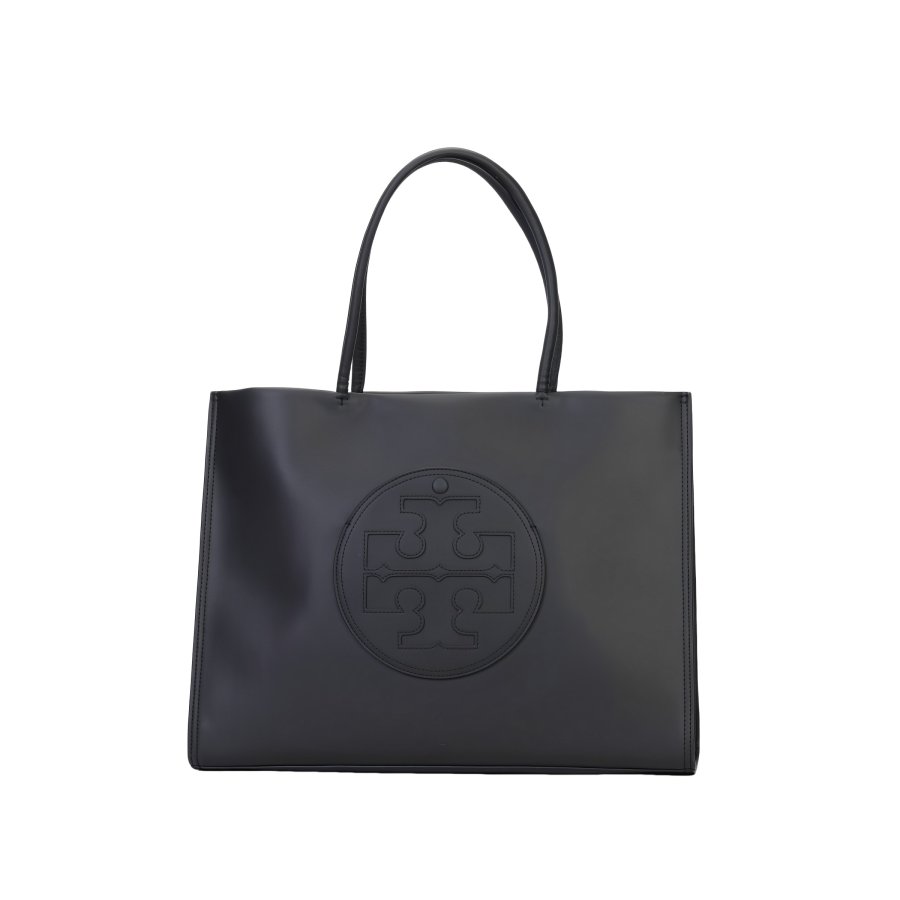 TORY BURCH Ella Leather Tote Bag, Shopping Bag, Shoulder Bag, Handbag Regular Women's Black