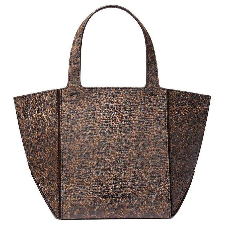 MICHAEL KORS Coated Canvas Tote Bag, Shopping Bag, Handbag Small Women's Brown