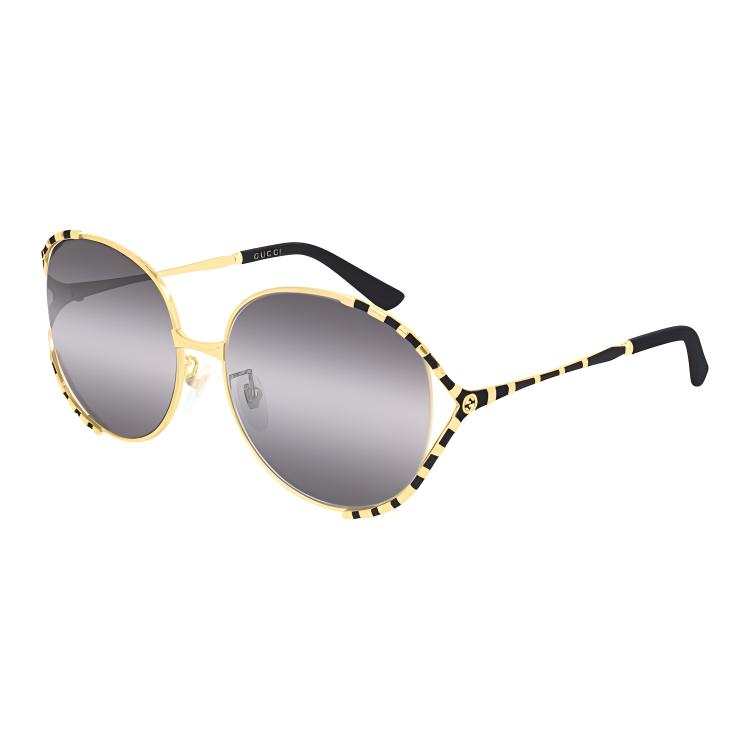 GUCCI Gucci stripe-detail oversize-frame sunglasses