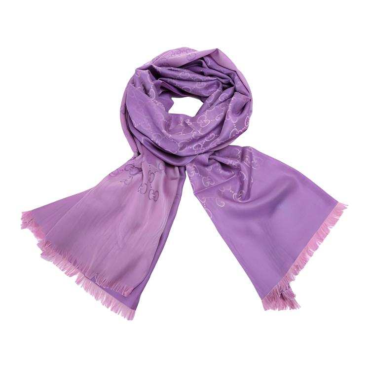 GUCCI Knit Scarves Women's Light Purple