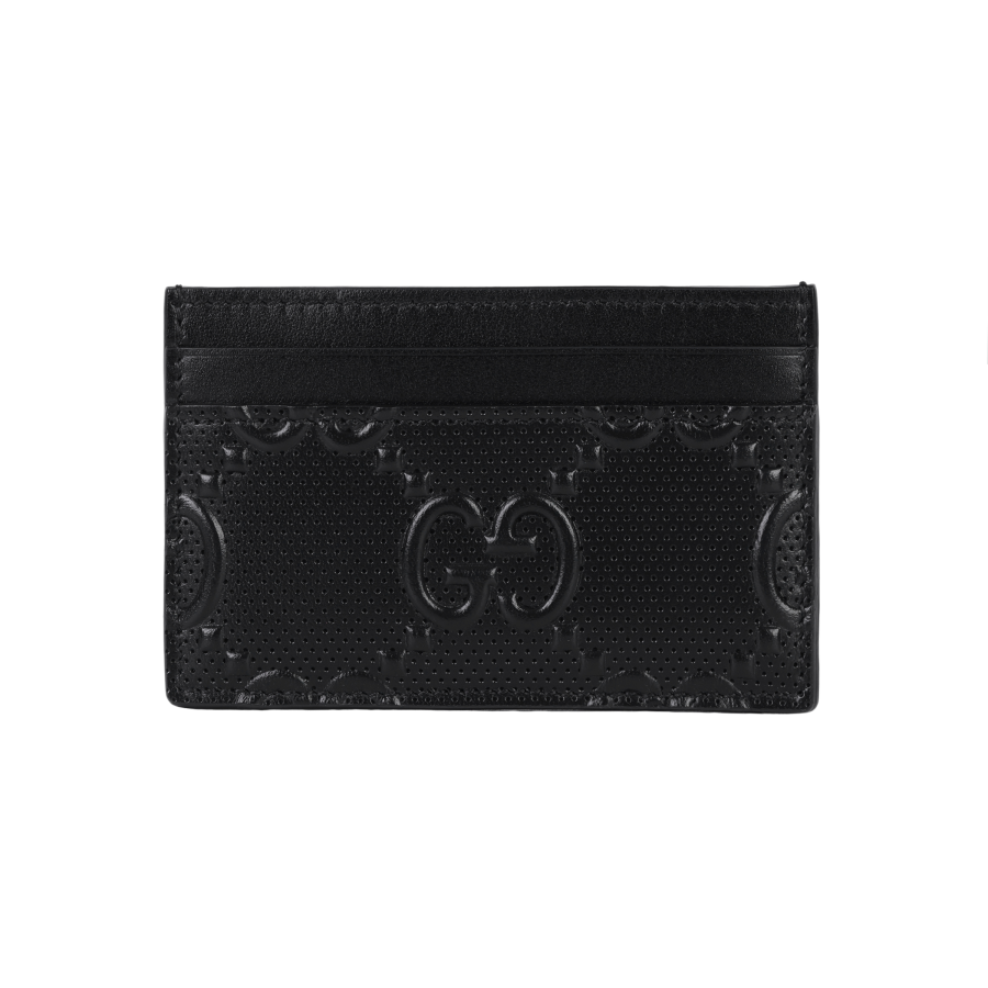 GUCCI Cow Leather Card Holder Card Holder Men's Black