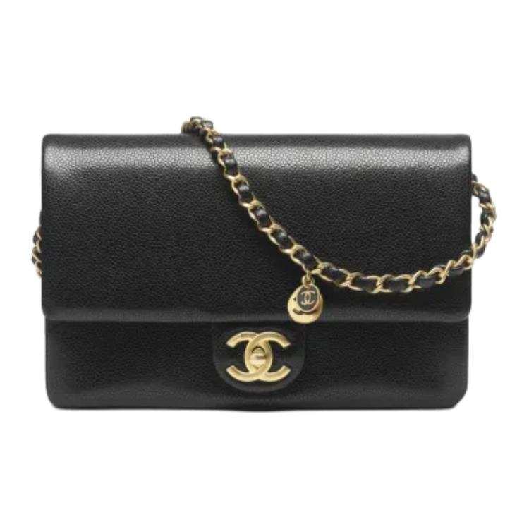 CHANEL Leather Crossbody Bags Small Women's Black