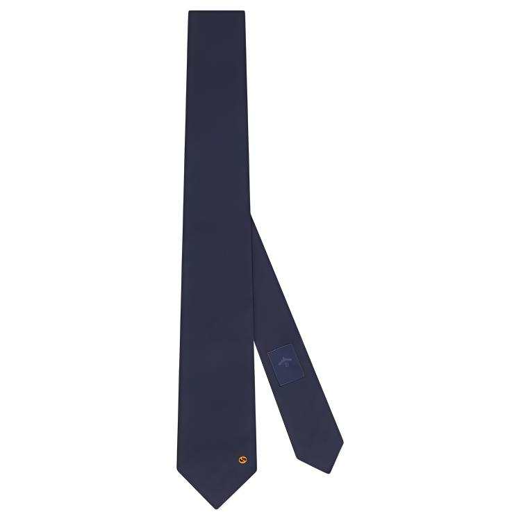 GUCCI G Brand Logo Silk Ties Unisex Dark Blue