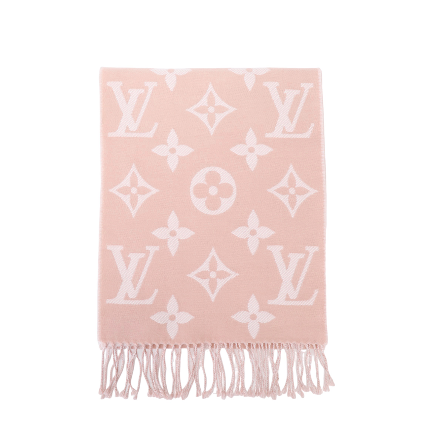 LOUIS VUITTON Wool Knit Scarves Unisex Dry Rose