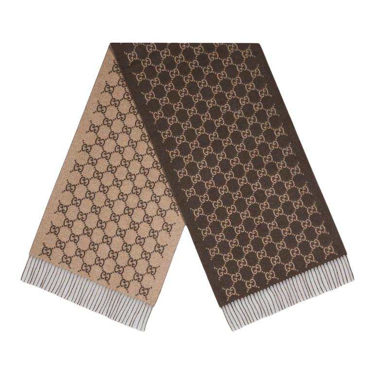 GUCCI GUCCI Monogrammed Fringed Scarf
