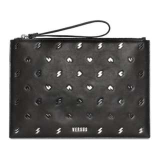 VERSUS Cow Leather Clutch Coin Purse, Clutch Men's Black