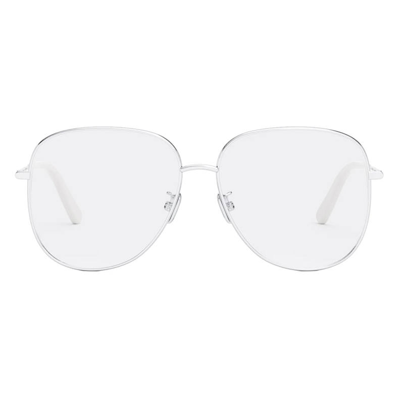 DIOR DIOR Alloy Irregular Shape Eyeglass Frames Unisex Silver