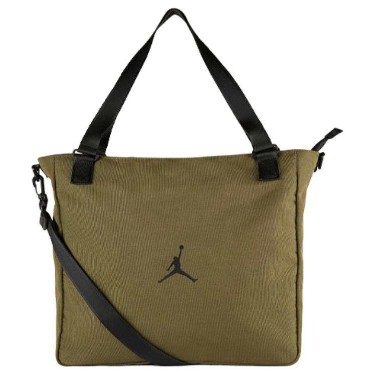 Jordan Jordan Canvas Tote Bag, Shopping Bag, Shoulder Bag, Crossbody Bag, Handbag Regular Unisex Army Green
