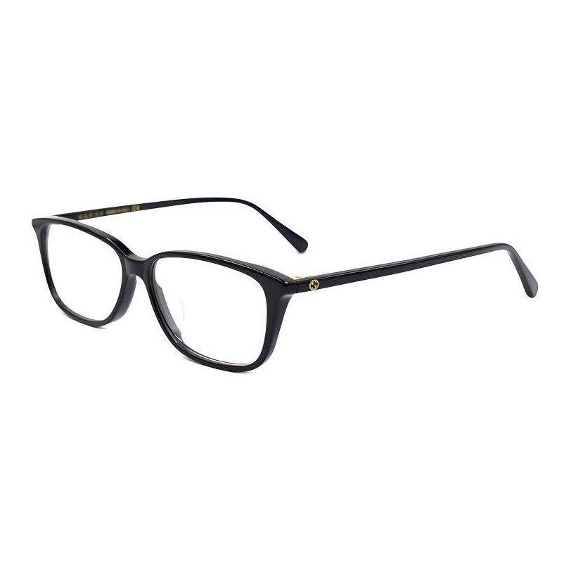 GUCCI Plate Square Prescription Glasses Unisex Black