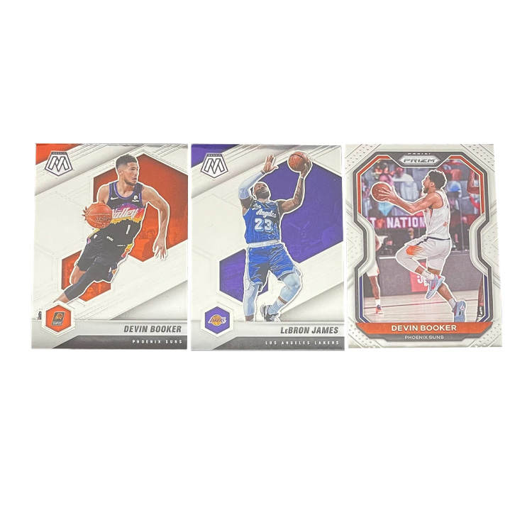 PANINI Devin Booker, James 2020 21 Lakers, Mosaic, Sun+PRIZM Player Cards, Card Product Access Sports Cards 3 Pcs