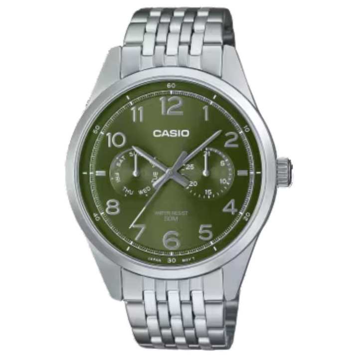 CASIO CASIO STANDARD Quartz Movement Stainless Steel Strap Watch Men's Watches Green Dial