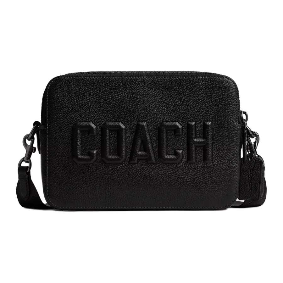 COACH COACH Charter Leather Shoulder Bag, Crossbody Bag Medium Men's Black