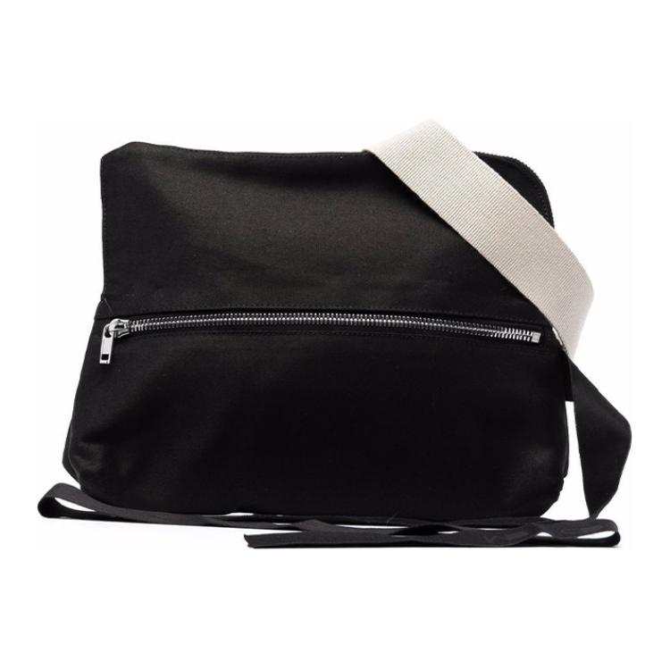 Rick Owens DRKSHDW Zip Closure 100% Cotton Fanny Pack Men's Black