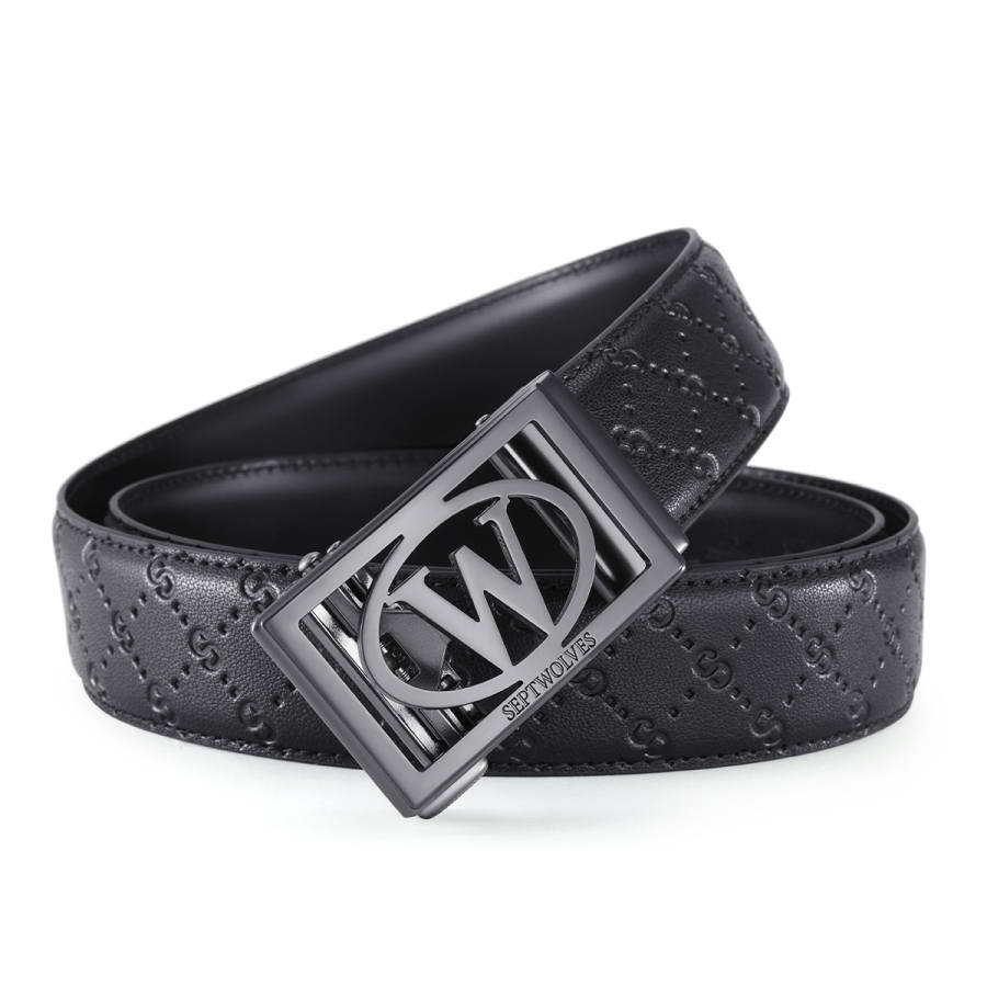 SEPTWOLVES SEPTWOLVES Cow Leather Split Leather Belts Men's Width 3.5CM