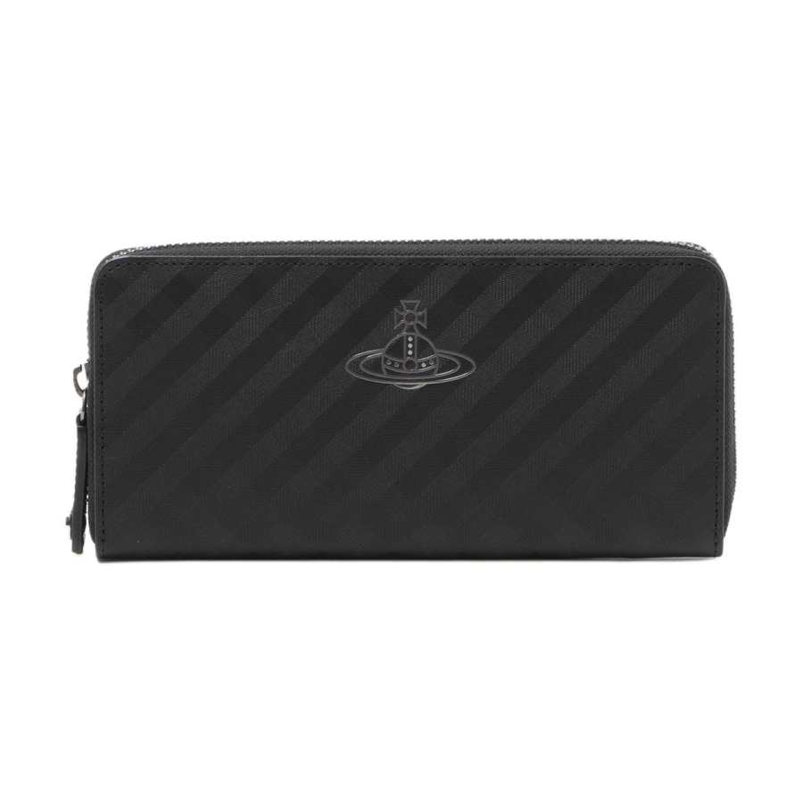 Vivienne Westwood EMBOSSED Cow Leather Wallet Women's Black