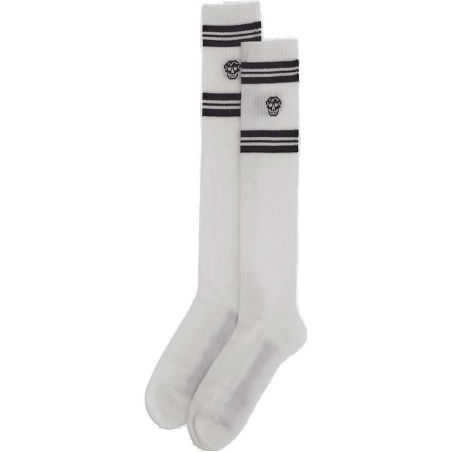 Alexander McQueen Alexander McQueen Skull Embroidered Striped Socks