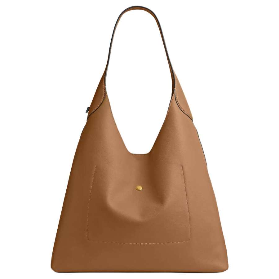 COACH Brooklyn Natural Grain Leather Hobo Bag, Handbag, Shoulder Bag Large Women's Honey