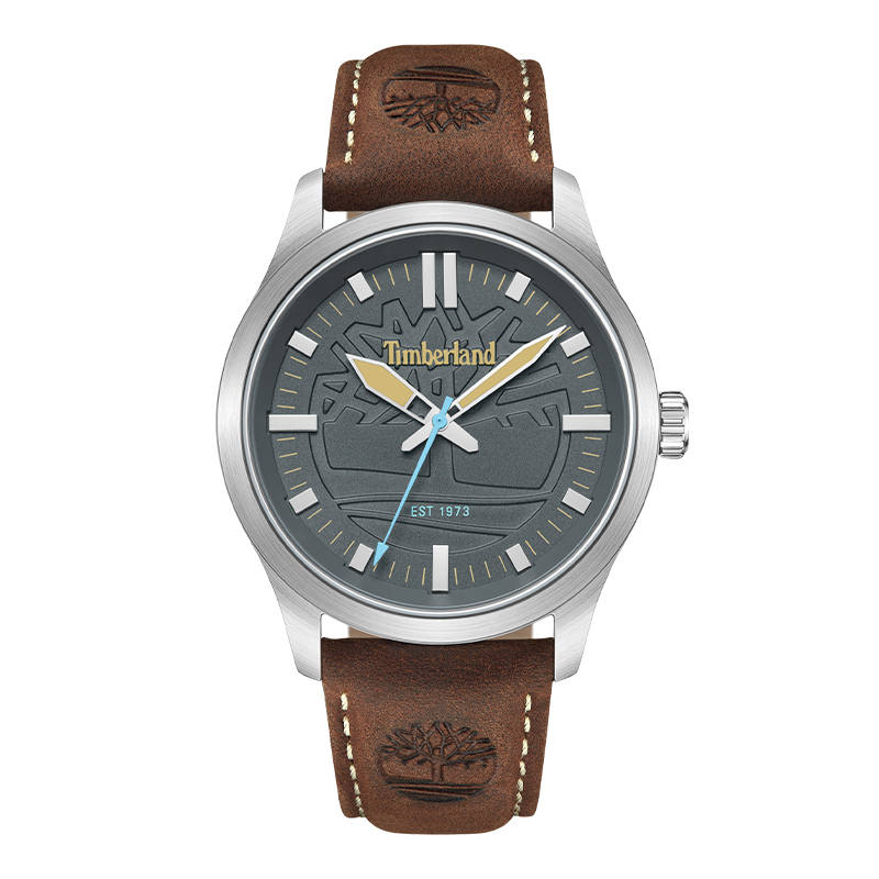 Timberland Rambush Wrist Watches Quartz Movement Leather Strap Black Dial Men's Watches