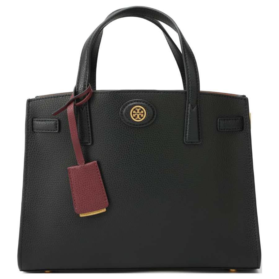 TORY BURCH Robinson Litchi Grain Leather Shoulder Bag, Crossbody Bag, Handbag Small Women's Black