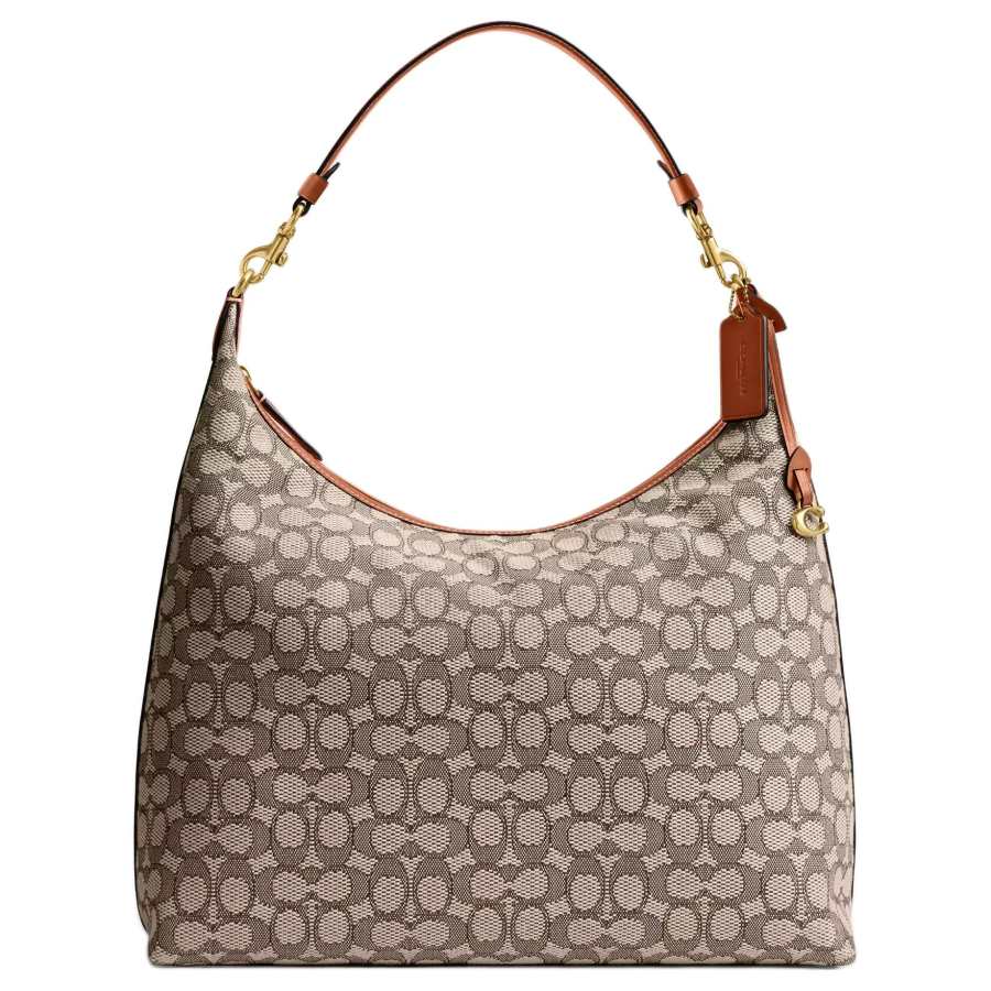 COACH Juliet Fabric Jacquard Handbag, Shoulder Bag Large Women's Cocoa Amber
