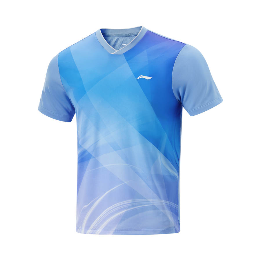 Li-Ning Li Ning Table Tennis Collection Table Tennis Clothing Unisex Sky Blue V Neck Moderate