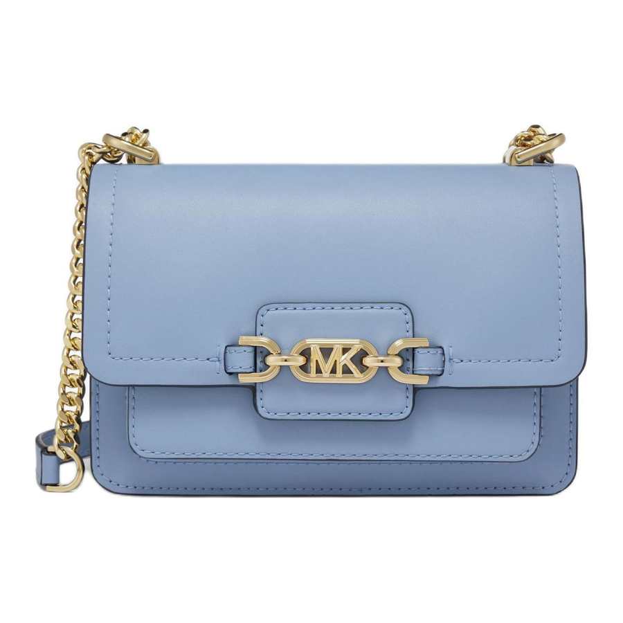MICHAEL KORS Heather Split Cow Leather Shoulder Bag, Crossbody Bag Women's Light Blue